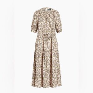 Polo Ralph Lauren Hazlee Floral Poplin Drawstring Midi-Dress